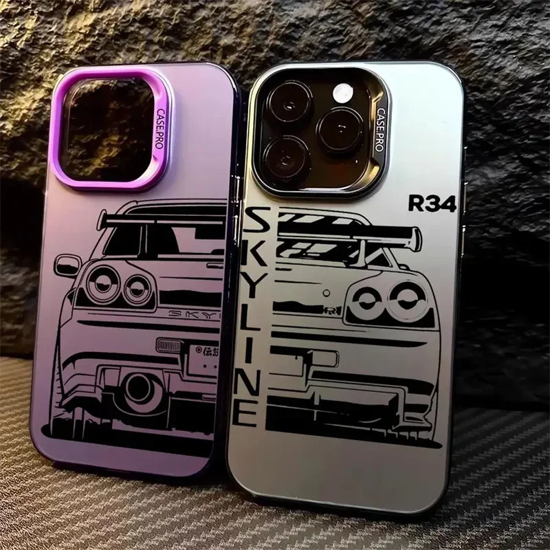 Cool Car Design Laser Silver Phone Case For Xiaomi Mi 14 13 12 12T 13T 11T 14T Pro 11 Lite 5G NE Poco F6 F5 X5 Pro 4G Hard Cover