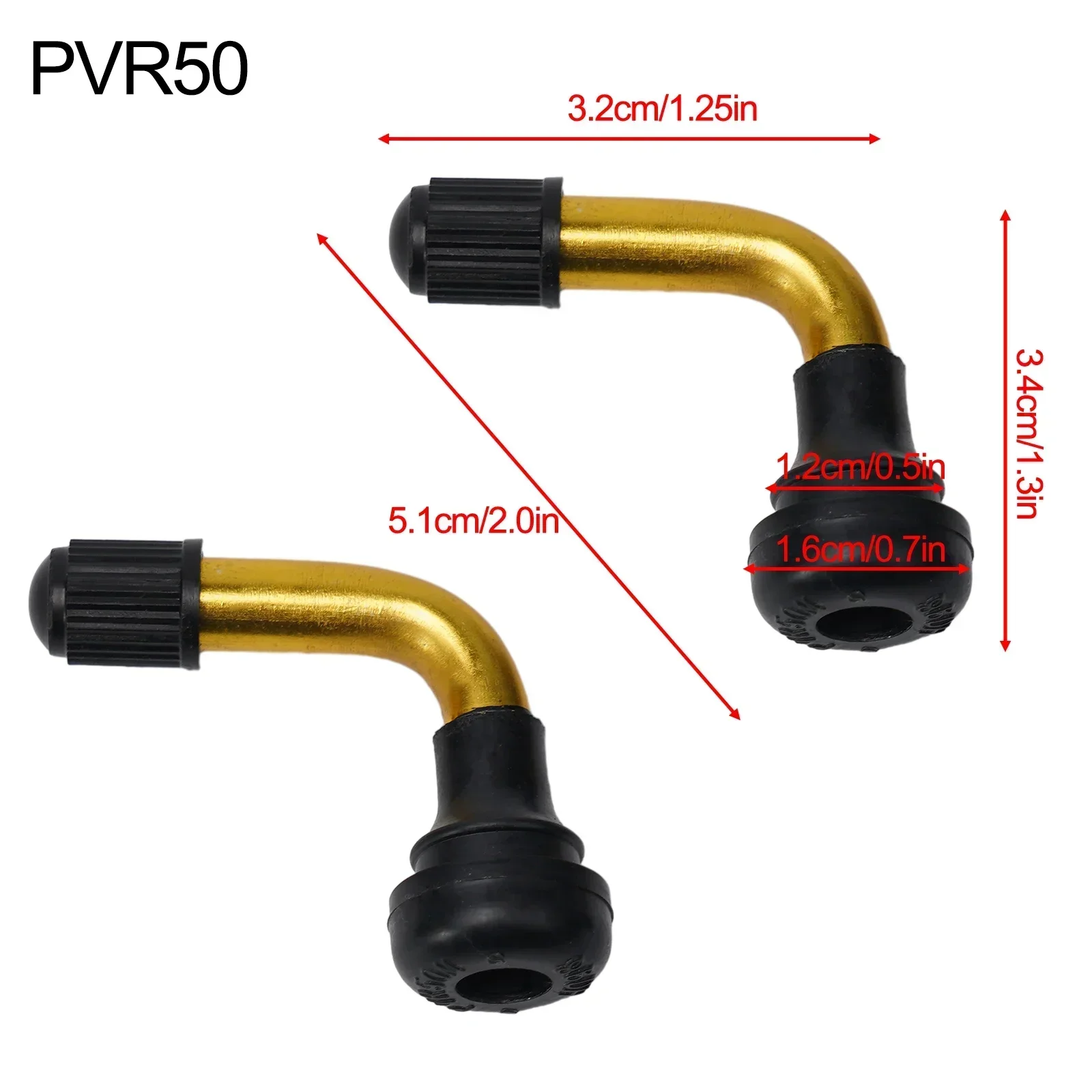 2pcs Tubeless Tyre Valve Stems For Electric Scooter Bike PVR70 60 50 45 Degree Electric Bicycle Nozzle Valve Accessories