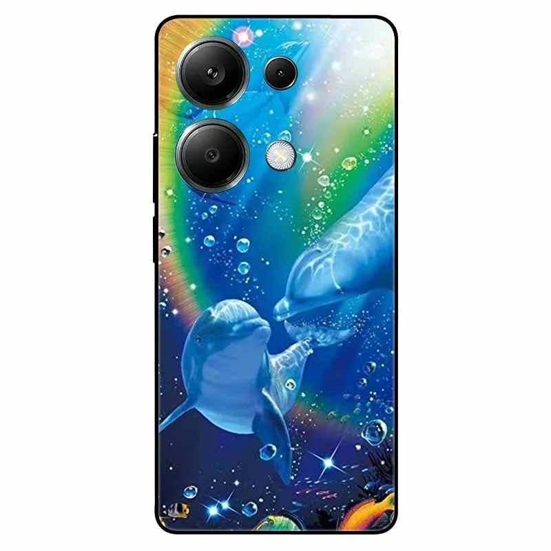 For Xiaomi Poco M6 Pro 4G Case TPU Soft Painted for Xiaomi Poco M6 Pro Global Silicone Cover Lovely Fundas on M6Pro Protective