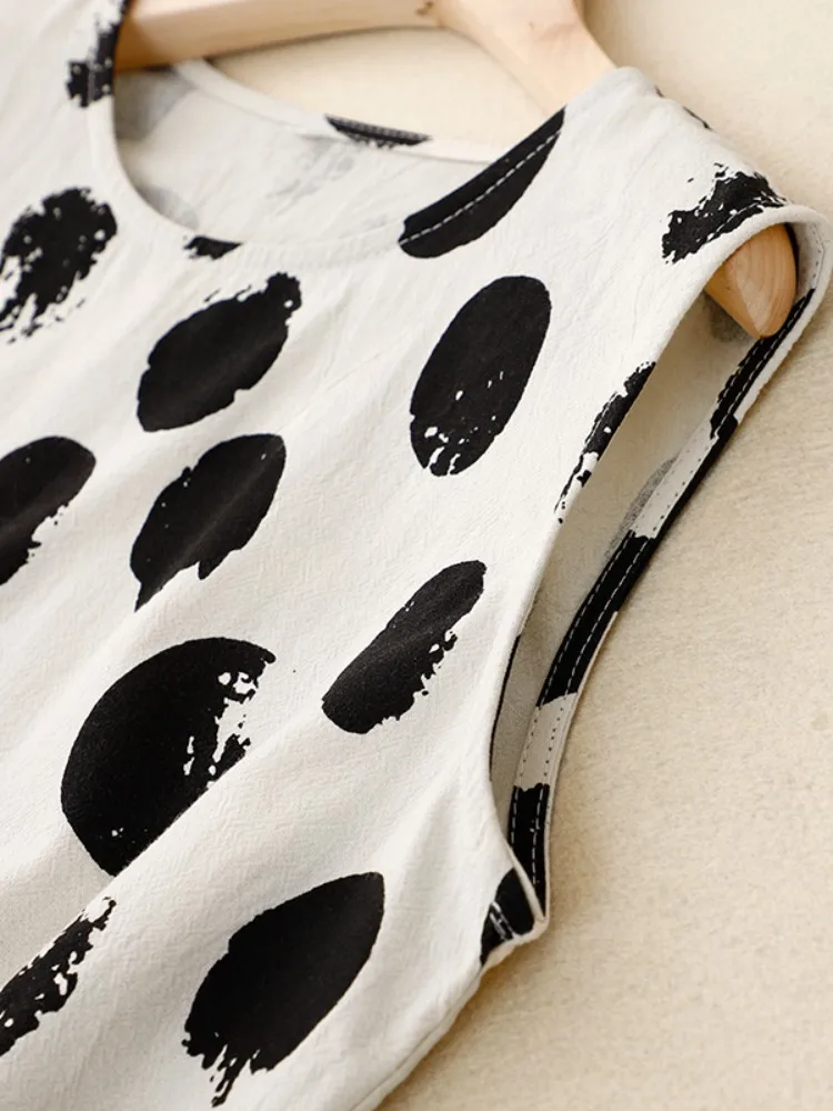 Linetto di cotone allentato estivo ter Ne Svel Top da donna artistico di grandi dimensioni sopra la testa in cotone sottile Linet irt