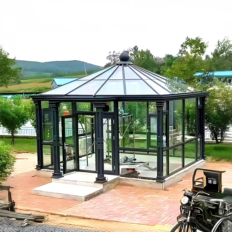 Tempered Glass Gazebo Sunrooms Customization with UV Resistant and Anti Shatter Features Stylish Elegant Outdoor Structures for