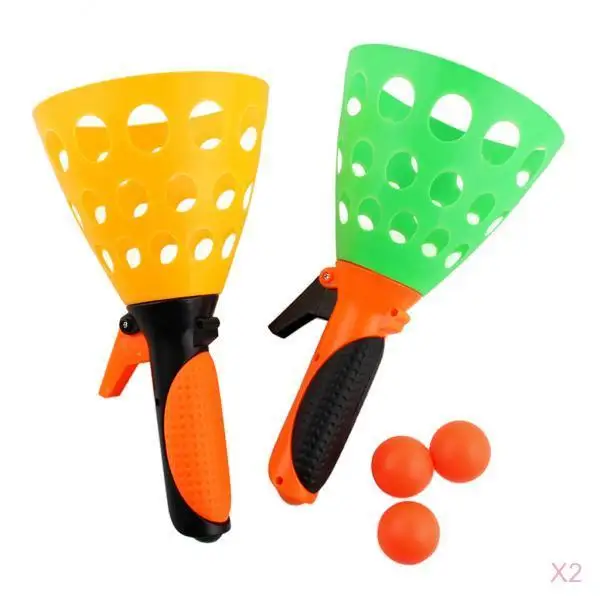 Pop and Catch Game Ball Launcher Multi-colored Kids Toy Outdoor Sport Activity Game for Backyard Play