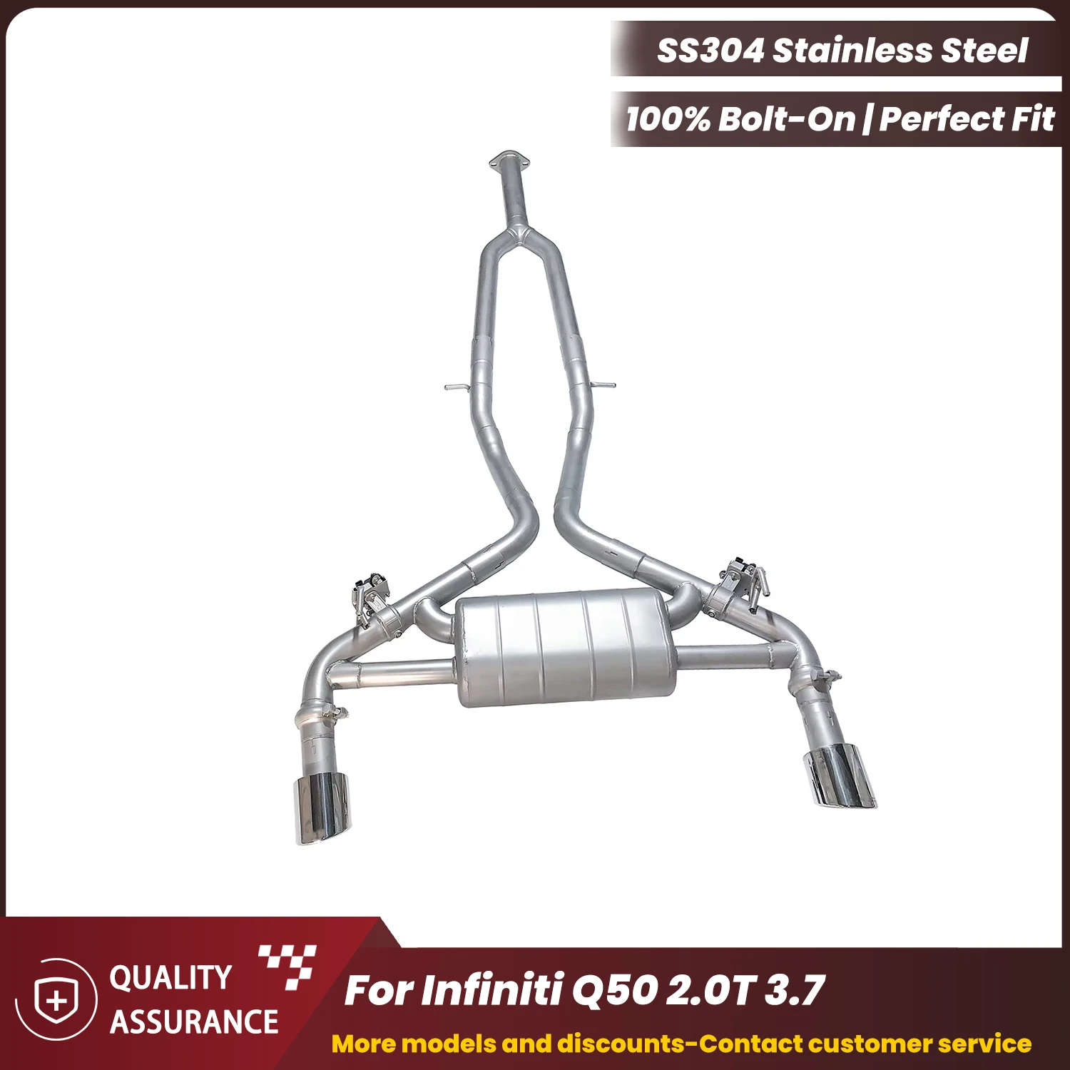 

ECCF Valvetronic Catback Exhaust For Infiniti Q50 2.0T 3.7 Aggressive Exhaust Sound Performance Upgrade Easy Installation