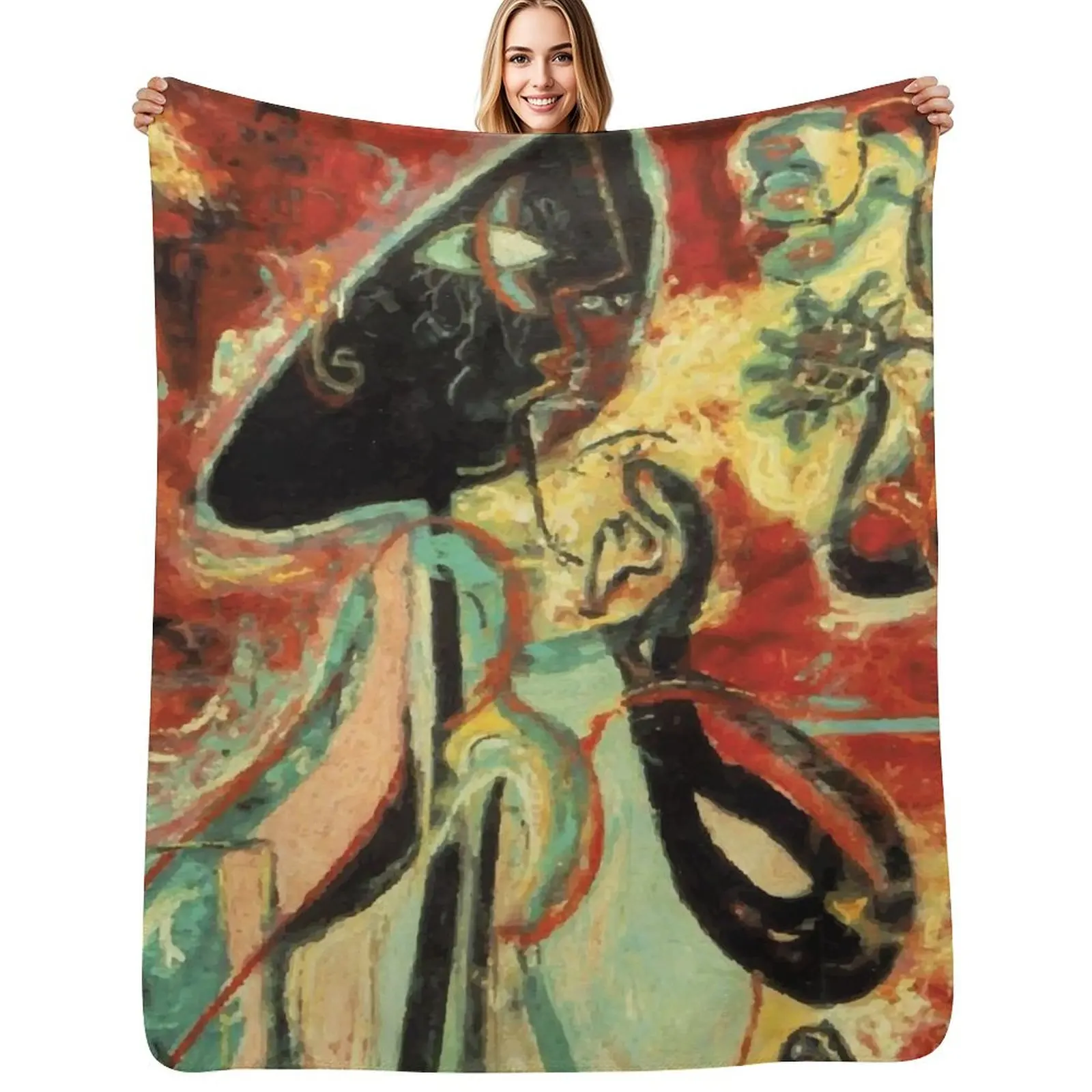

Jackson Pollack | Moon Woman Throw Blanket Giant Sofa Heavy Blankets For Bed Camping Blankets