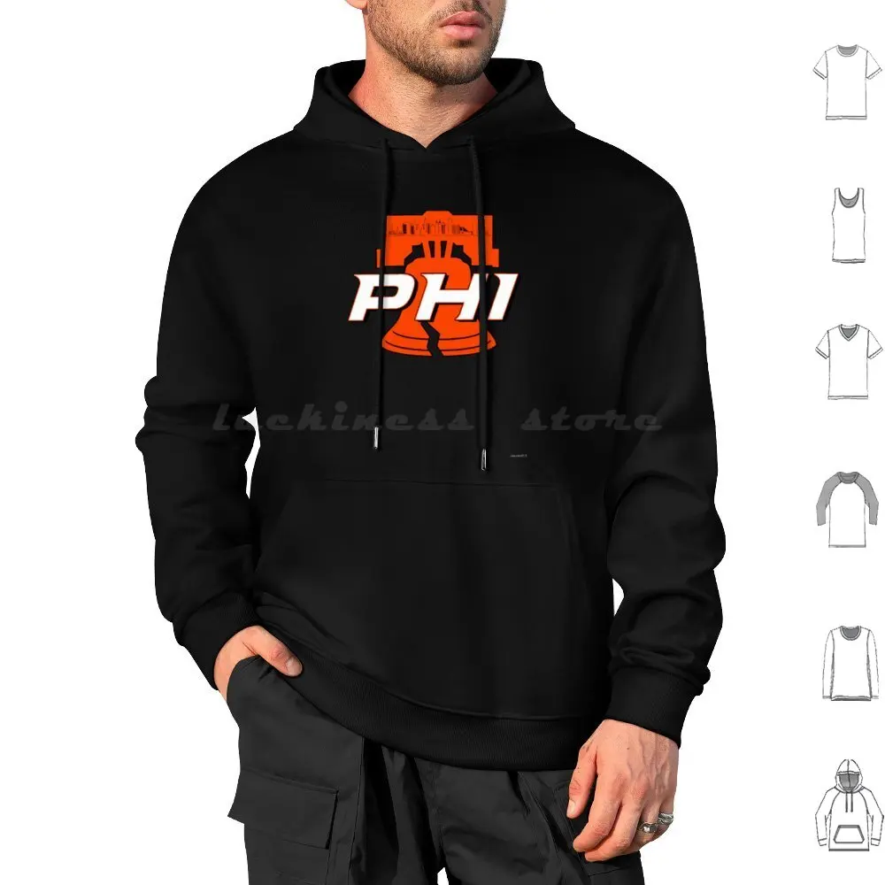 Philly Orange Logo Hoodie cotton Long Sleeve Philadelphia Philly Pennsylvania Liberty Bell Hockey