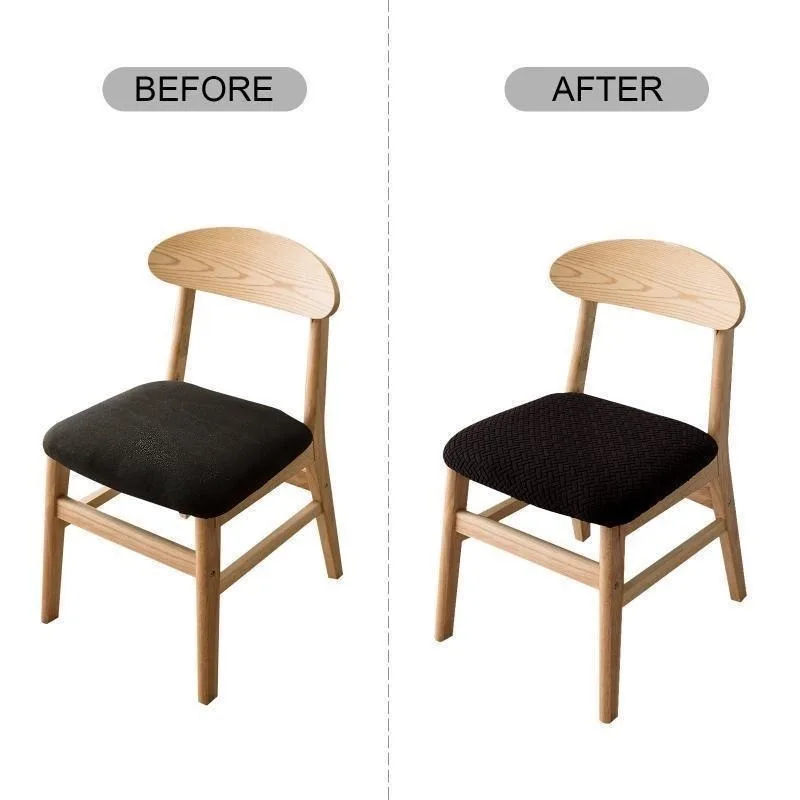 1pc Jacquard Stretch Chair Seat Cover Removable Anti-dirty Seat Cushion Slipcover For Kitchen Dining Room Wedding Banquet