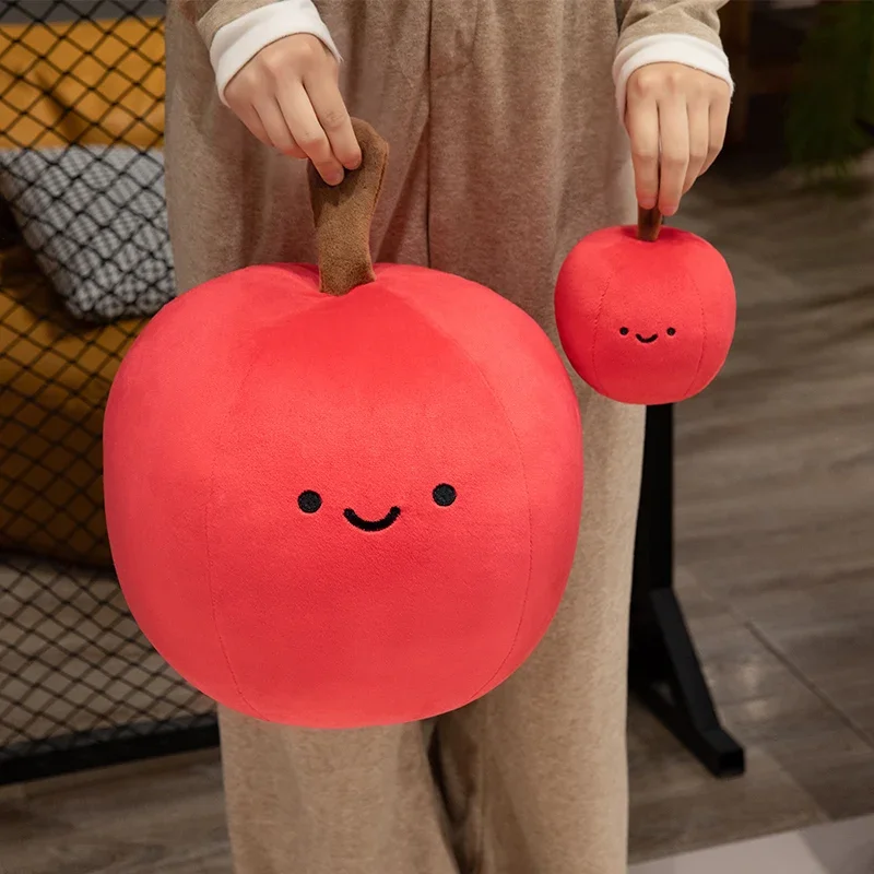 Kawaii Fruit Plush Toy Stuffed Tomato Apple Pear Orange Persimmon Plush Pillow Soft Food Plush Peluche Kids Birthday Gift