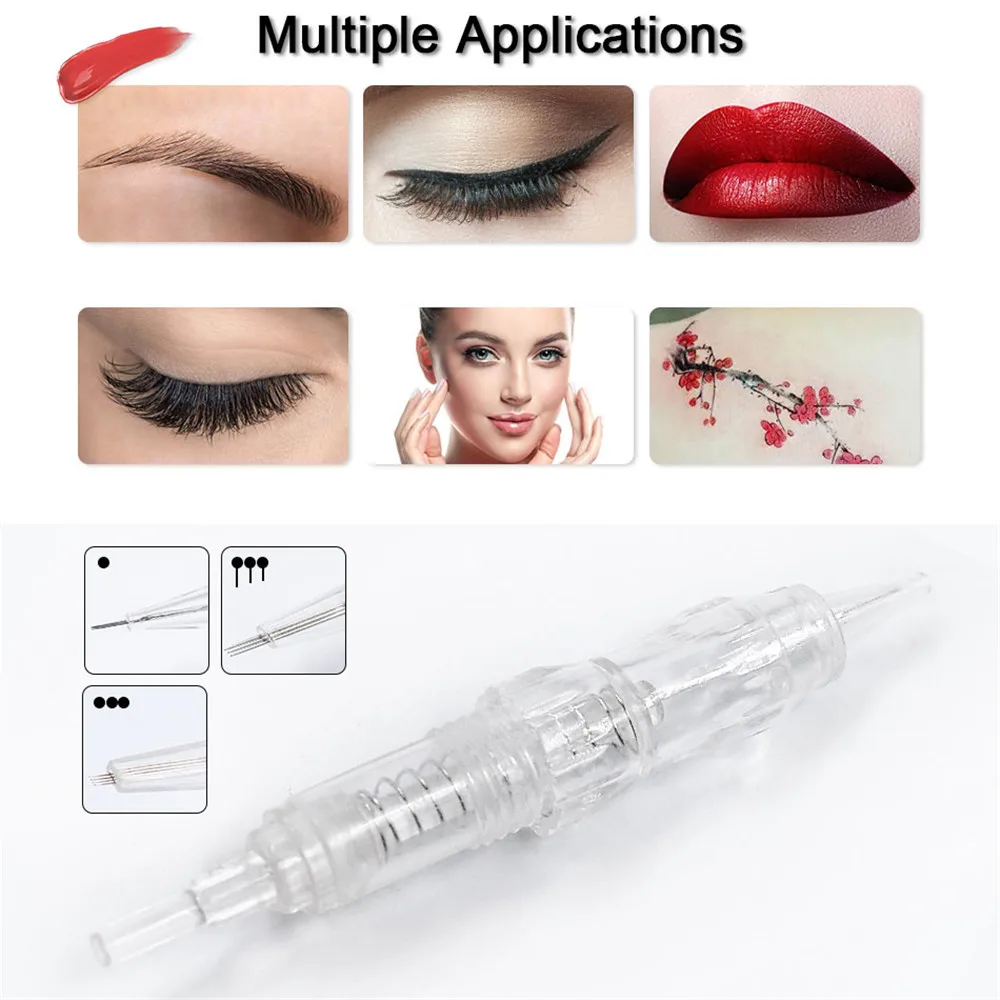 Biomaser 50Pcs Screw Cartridges Needles  Permanent Makeup Machine Professional Needles for Specify Machine 1R,2R,3RL,5RL 3RS