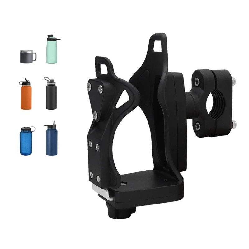 Upgraded Adjustable Motorcycle ATV Cup Holder, Large Water Bottle Holder Mount, Motorcycle Drink Holder