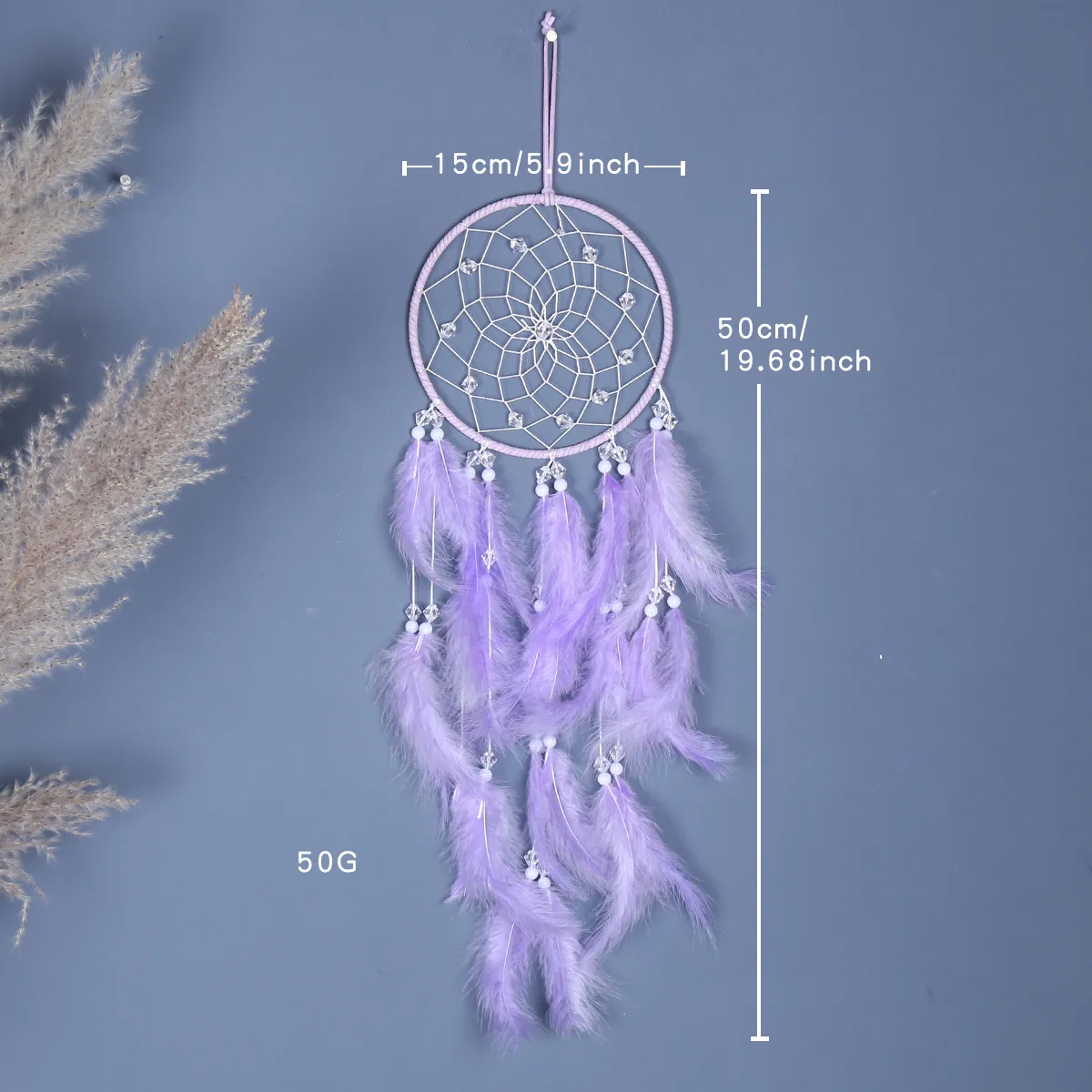 New Hand Woven Feather Purple Dream catcher Home Decoration Hang Crafts Pendant Christmas Gift