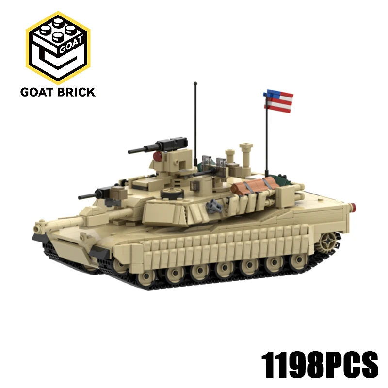 

Military Tank Model Moc Building Bricks M1A2 US Main Battle Tank Technology Modular Blocks Gift Christmas Toys DIY Sets Assembly