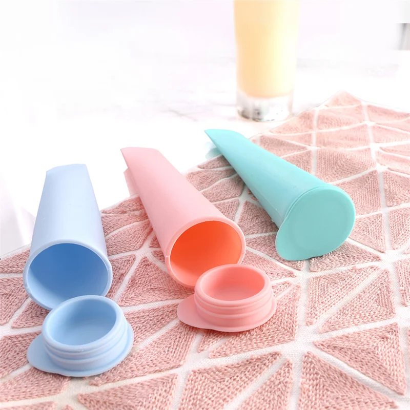 1pcs Silicone Ice Tube Mold with Lids Colorful Cream Mould Yogurt Popsicle Maker Tray Summer Kitchen Accessories Kitchen Tool