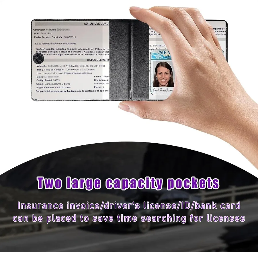 ที่เก็บเอกสารทะเบียนรถและประกันภัย 4 ชิ้น สำหรับใส่ในกล่องเก็บของในรถยนต์ พร้อมฝาปิด สำหรับเก็บใบขับขี่และเอกสารสำคัญอื่นๆ