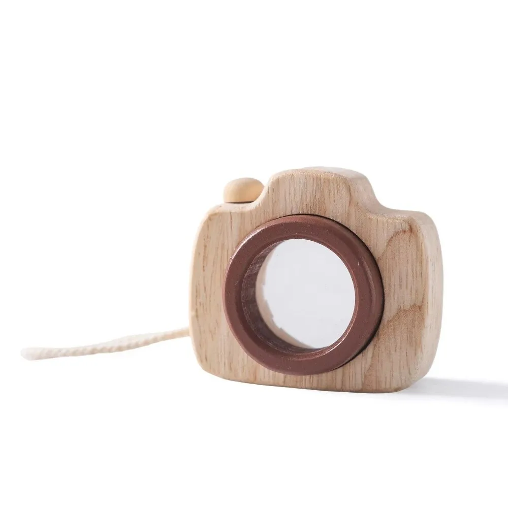 Cute Wooden Prism Lens Colorful Bee Eye Effect Kaleidoscope Mini Camera Rainbow Wooden Children Play