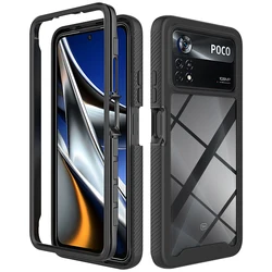 Hybrid Rugged Armor Shockproof Case For Xiaomi Poco X4 Pro 5G TPU Frame Hard Plastic Transparent Acrylic Back Cover Coque Fundas