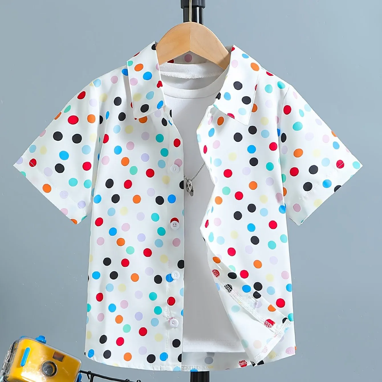 2024 Casual Loose Fit Shirt Kids Clothes Short Sleeve Cool Cozy Summer Beach for Boys And Girls Holiday Wear Children Blouses