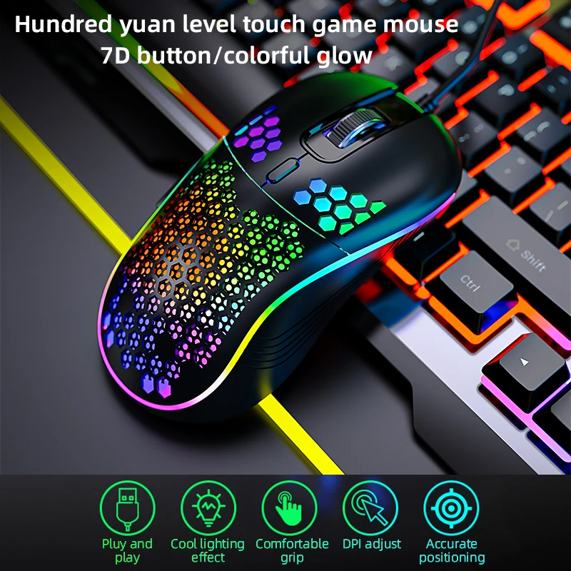 104 Keys RGB Backlit Gaming Keyboard and Mouse Combo Quiet Computer Keyboard Metal Panel PC Wired Keyboard Gaming for PC Gamer