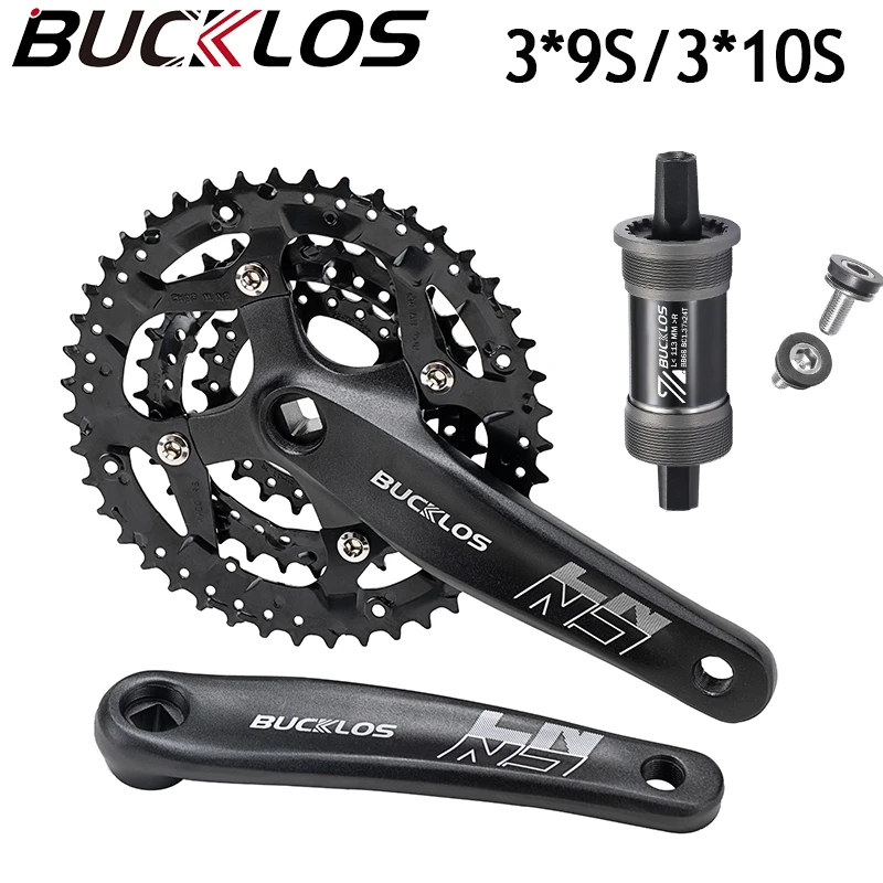 BUCKLOS MTB Crankset 3*9S 3*10S 2*10S Mountain Bike Crankset 104/64BCD Bicycle Crank Set Square Hole 170mm Bike Crank Arm