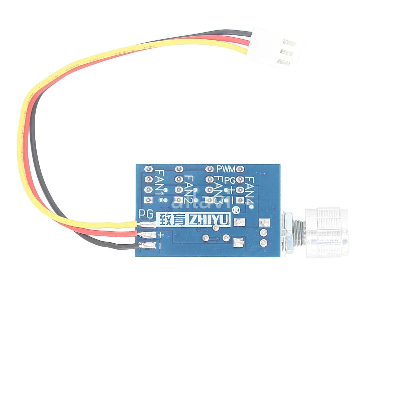 Modulo regolatore di velocità della ventola PWM a 4 vie regolabile DC 12V 3A con interruttore a manopola regolatore di velocità della ventola a 4 fili riduzione del rumore