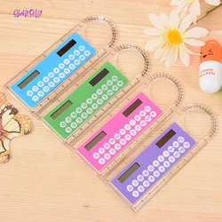 Universal Convenient Multifunction Mini Solar Transparent Ruler Calculator with Magnifier Student School Supplies for office