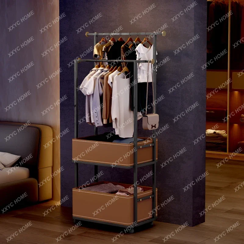 Italian minimalist removable coat rack bedroom saddle leather floor hanger