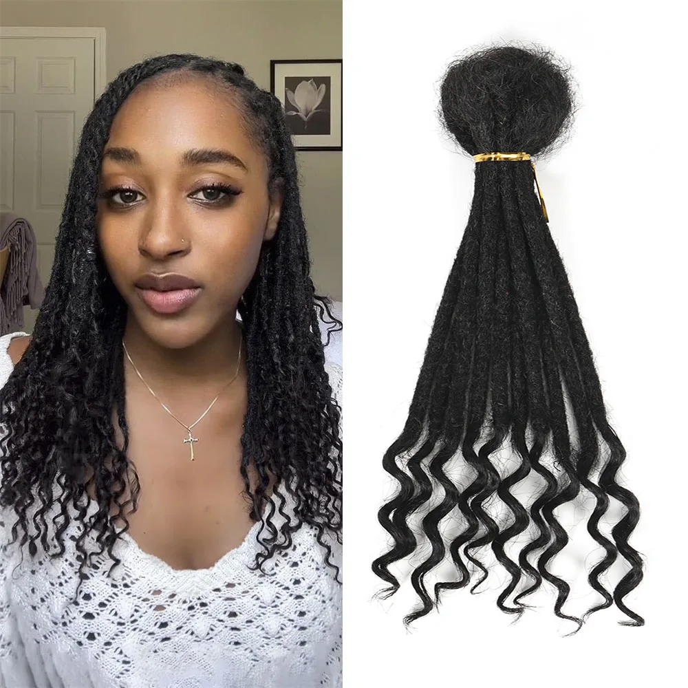 

Наращивание дредов, человеческие волосы, вьющиеся концы, 0,4 0,6 см, вязанная крючком коса ручной работы, наращивание дредов, 6-14 дюймов