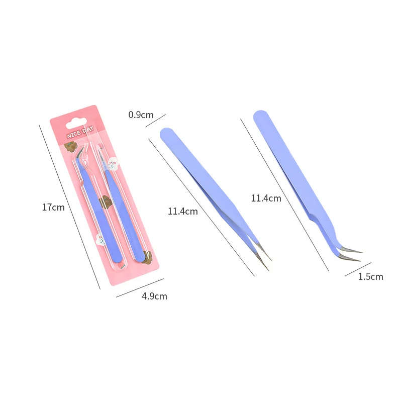 1 Set Tweezers Set, Single Elbow Tweezers, Hand Account Stickers, Picking Tool, Multifunctional Color Clip 2026 NEW view 3