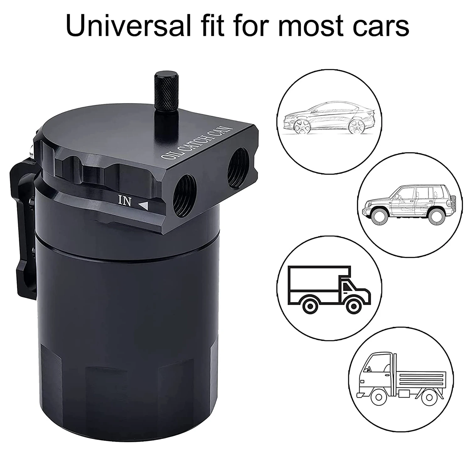 Oil Catch Can Universal Breather Fuel Tank Aluminum Baffled Reservoir 300ML Car Oil Separator Catch Kit with Sport Air Filter
