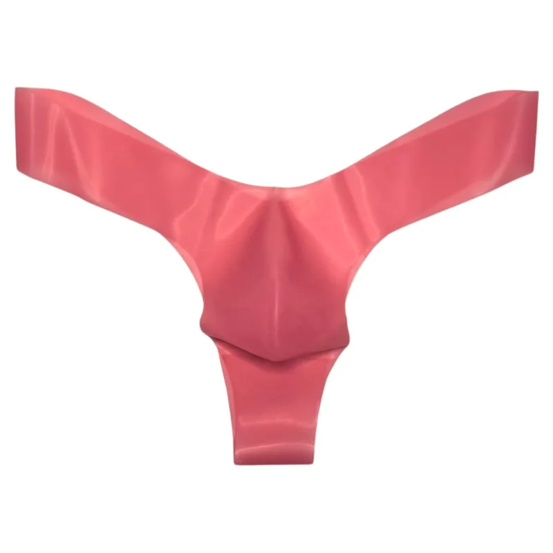 

Rubber Transparent Latex Bulge Thongs for Men Sexy U Convex Pouch Briefs Gays Erotic Underpants Sissy Low Rise T Back Underpants