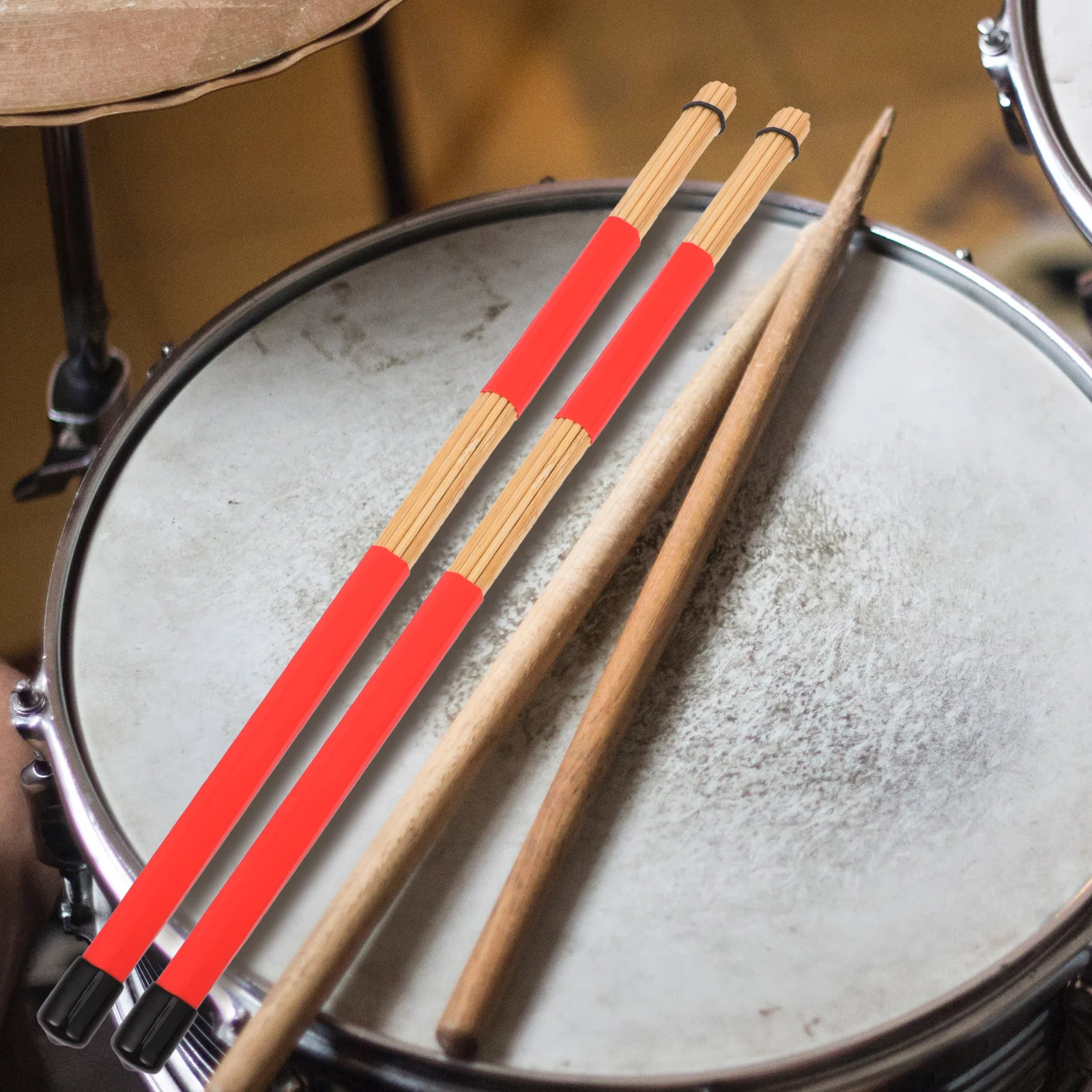

Wire Brush Drum Sticks Electric Wood Brushes Jazz Drumsticks Durable Design Practical Use Beginner Drums Stage Performance
