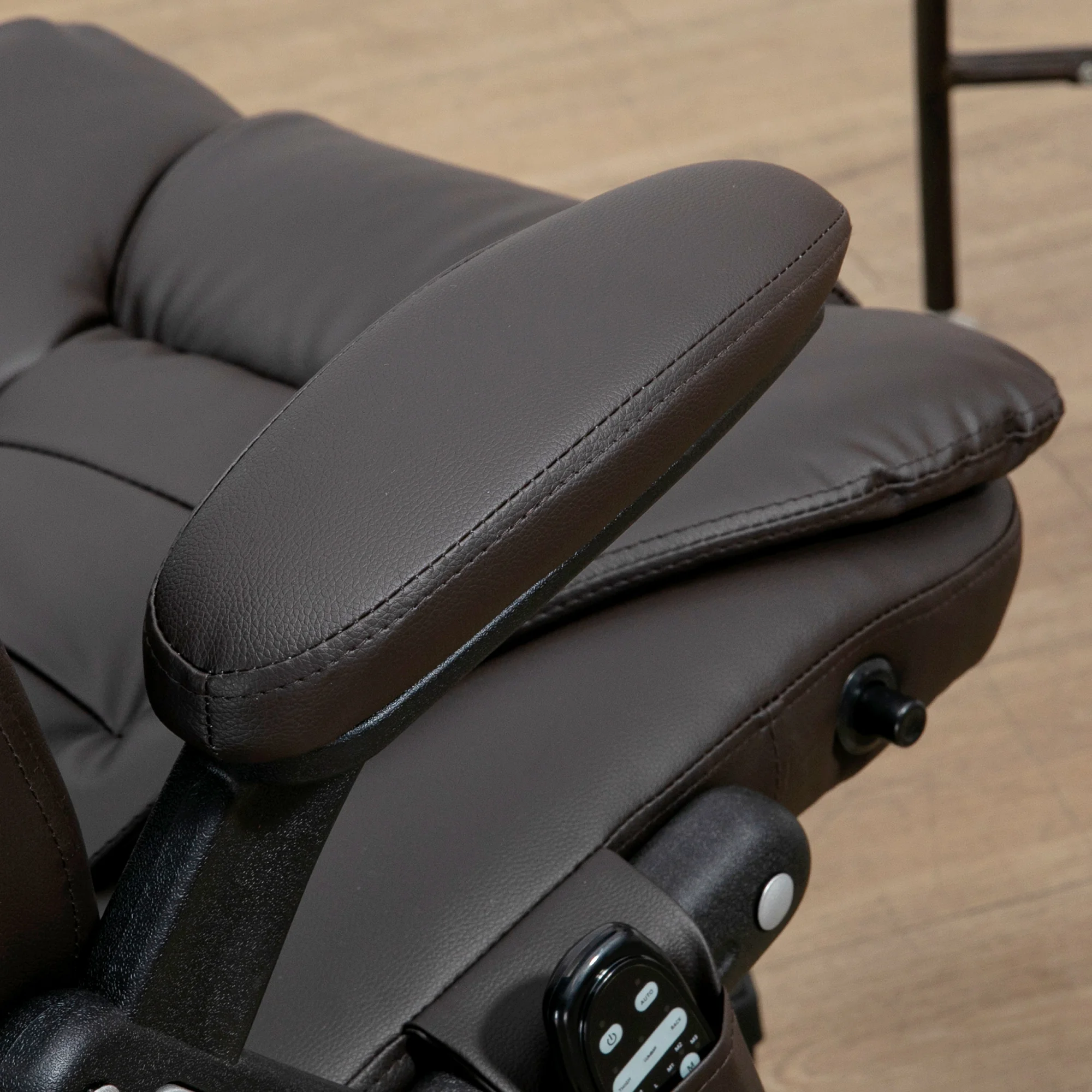 Homcom High-Back Vibration Massage Chair, Heating Office Chair, Dark Brown image 6