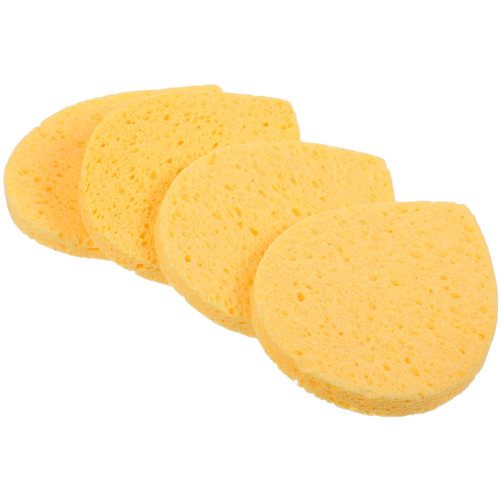4Pcs Compact Exfoliating Sponge Facial Pads Multi-Use Face Cleaner Travel Accessories Facial Sponges Exfoliating Sponge