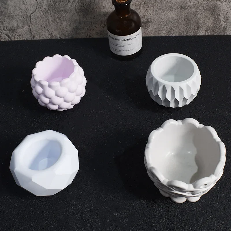 Scented Candle Cup Silicone Mold Candle Holder Epoxy Mold Silicone Storage Box Flower Pot Gypsum Cement Molds Craft