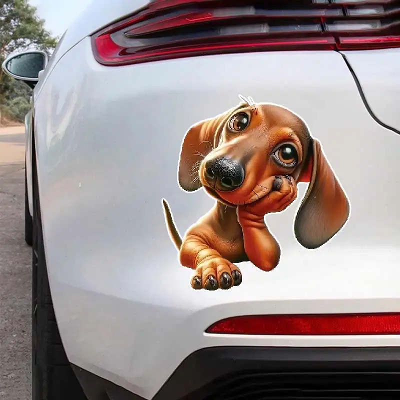 

Cute Dachshund Car Stickers Decal Vinyl Detachable Waterproof Outdoor Car Bumper Window Notebook Computer Decoration SH834