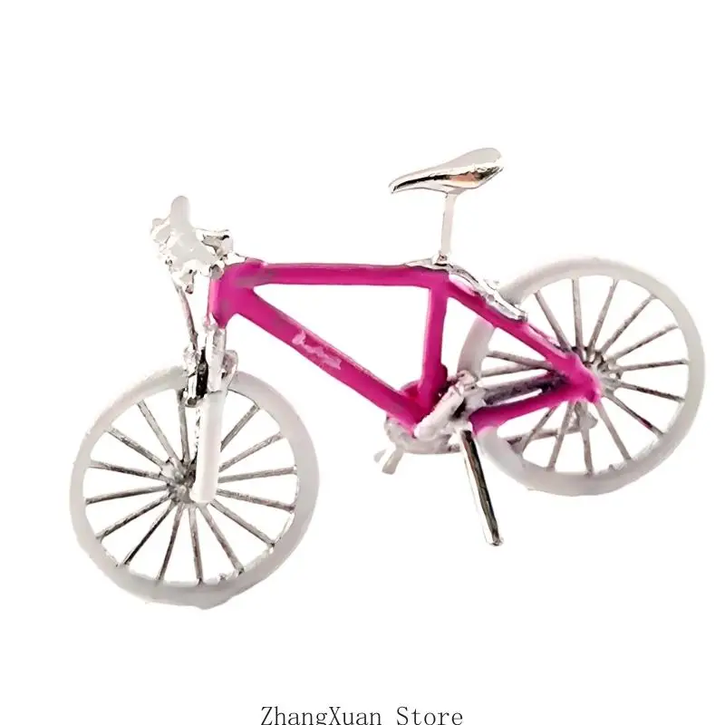 Einzigartige handbemalte 1:64 Harz-Fahrradstatue, detaillierte Miniatur-Mountainbike-Ornament, dekorativ für Hausdekorationen – Detail 10