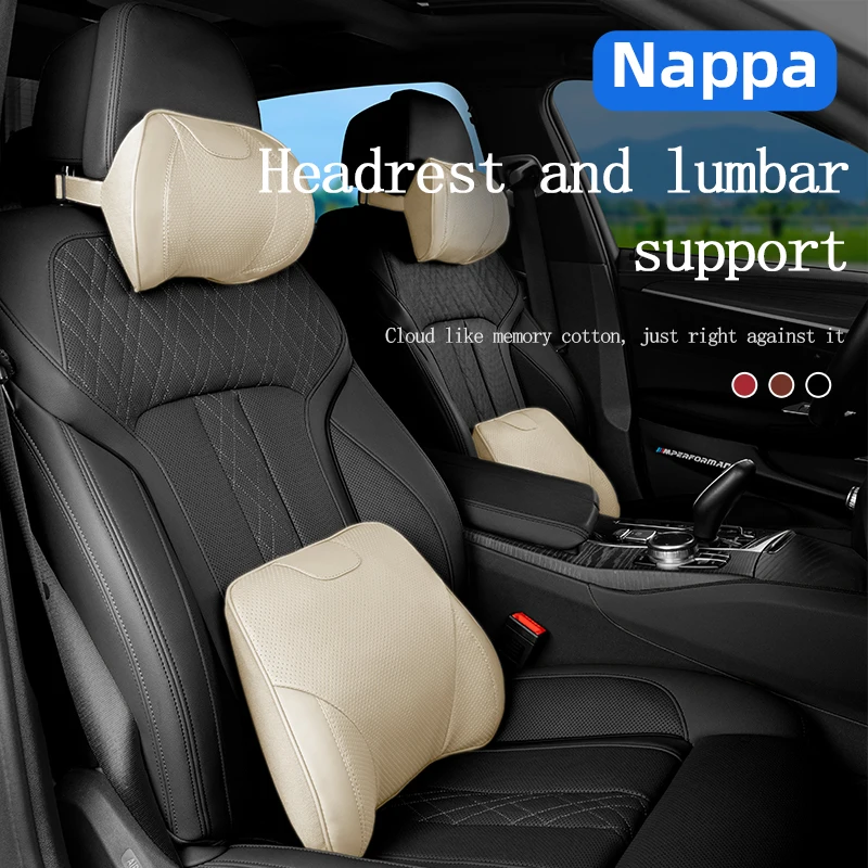 

For Subaru Impreza Forester WRV BRZ XV STI Memory Foam Car Neck Pillow Lumbar Support Breathable Leather Headrest Cushion Waist