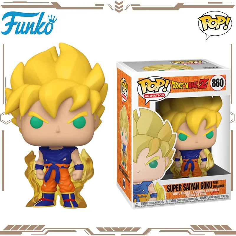Funko POP Original Dragon Ball Z Super Saiyan Goku 860 figuras de acción de juguete para niños niñas regalo adornos de modelos coleccionables