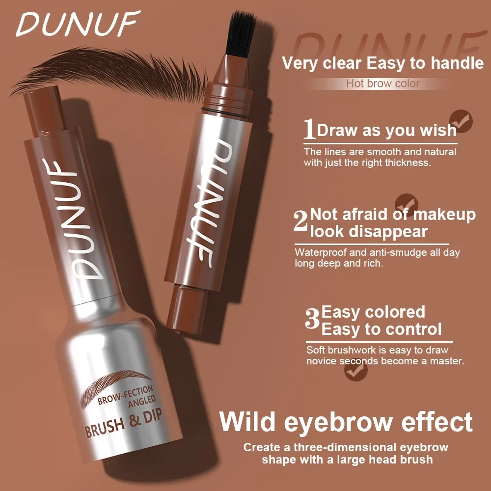 Lápiz de cejas de 2 colores, maquillaje resistente al agua de larga duración, tinte para cejas a prueba de sudor, cosmético de estilismo de forma salvaje Natural