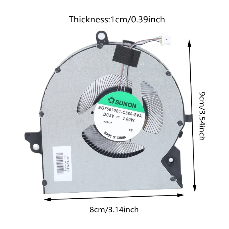 Ventilador resfriamento CPU GPU para laptops para OMEN 7/8 16-B 16-C TPN-Q265 TPN-Q267 DC5V 4Pin Coolers Fan
