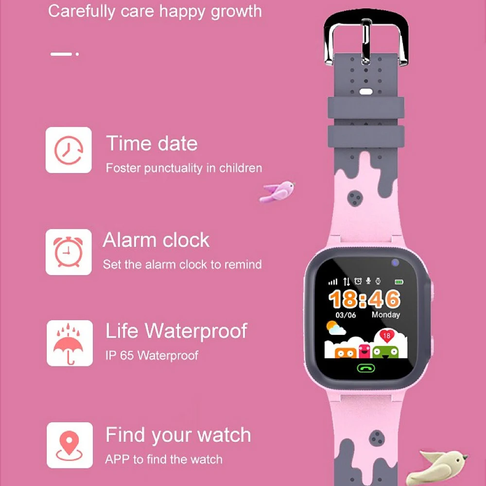 Criança relógio inteligente 2g lbs chamada sos anti perdido bebê crianças relógio inteligente à prova dwaterproof água cartão sim posição rastreamento presente para ios android