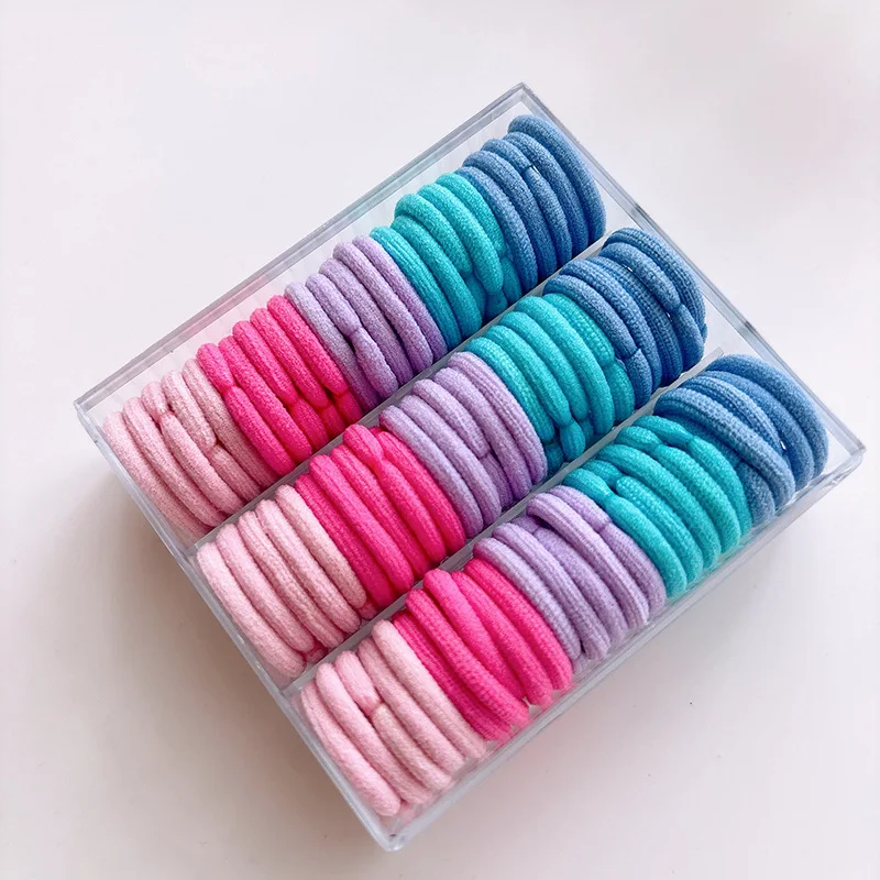 

Baby Hair Ties 75PCS Small Stretch Elastics Thumb Loops for Toddler Girls Gentle Non-Snap Boxed