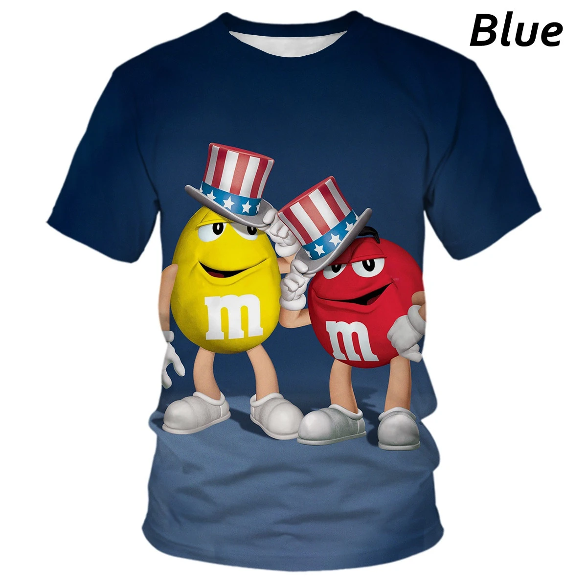 M&m s Chocolate Beans 3D Print O-Neck Men T-shirts Short Sleeve Fashion Hip Hop Oversized Harajuku Y2K T Shirt Unisex Clothing