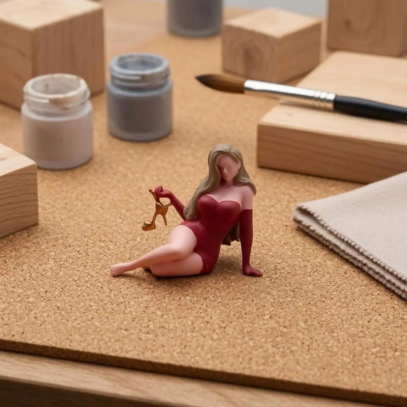 Girl Miniature Figure Resin Sculpture for Room Decoration Accessories Display Collectible Diorama Model Art Interior Figurine