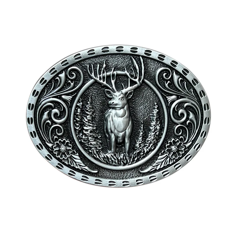 Fivela de cinto de alce estilo ocidental