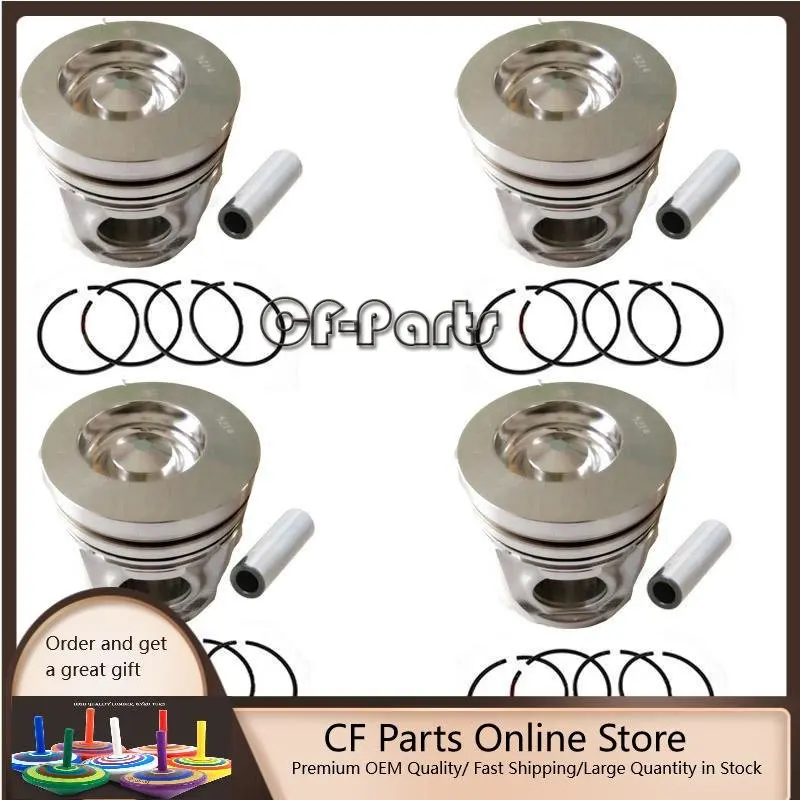 

New 4 Sets STD Piston Kit With Ring 04255214 04501352 Fit For Volvo D5D Engine 108MM