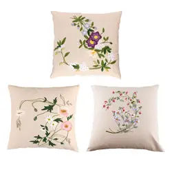 Modern Pillow Cover Cross Stitch Embroidery Pillowcase Needlework Decor