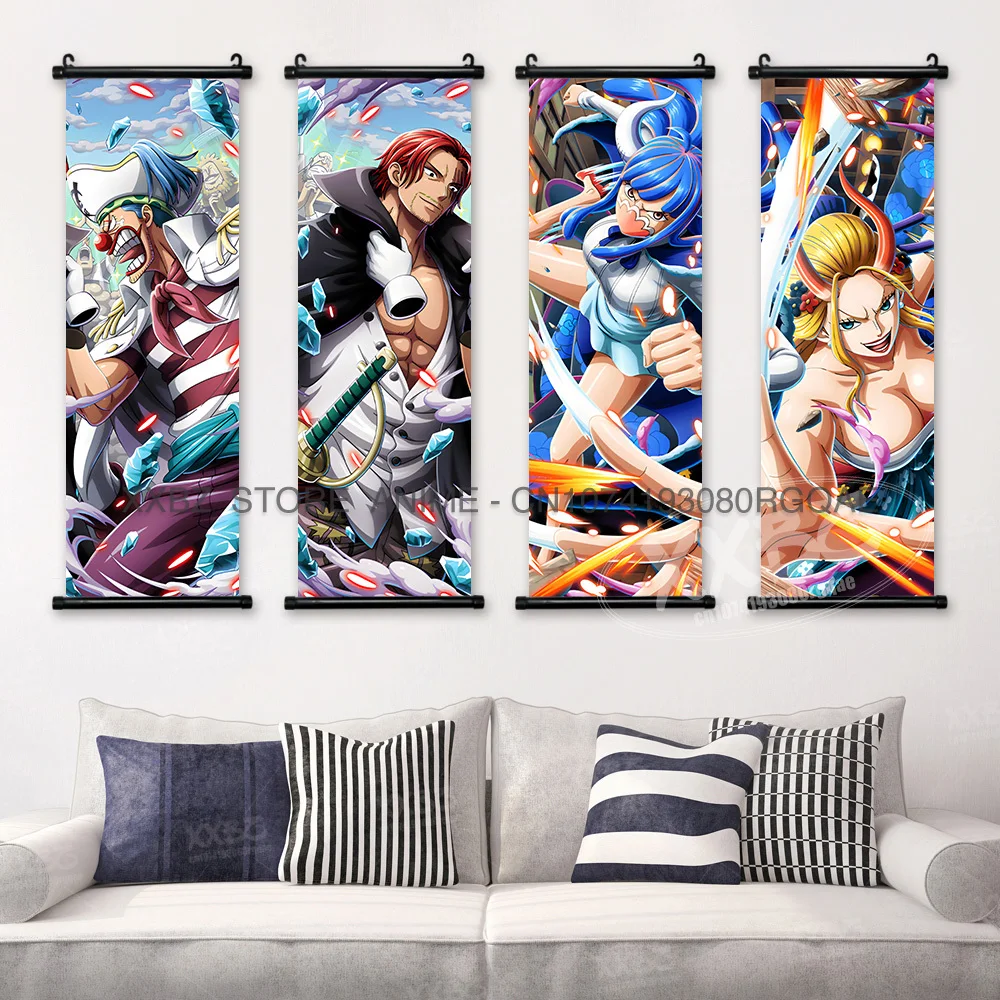 ONE PIECE Scrolls Pictures Anime Posters Eustass Kid Home Decor Boa Hancock Wall Art Shanks Hanging Painting Buggy Mural BIG MOM