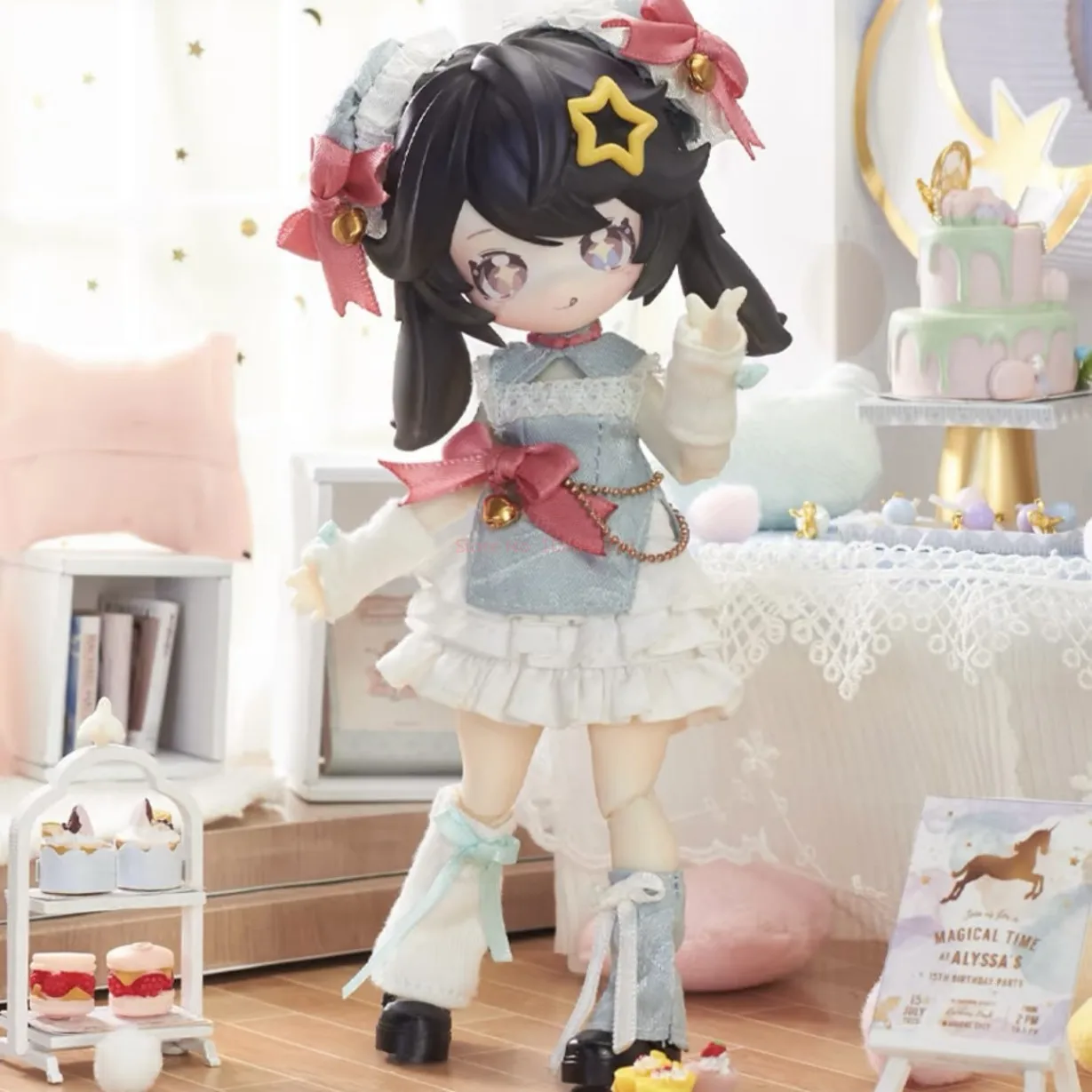 In Voorraad Authentieke Niet Eetbare Pop Springen Maan Tijd Konijn Schat 12-Punten Bjd Beweegbare Pop Ornament Blind Box Beeldje Gift