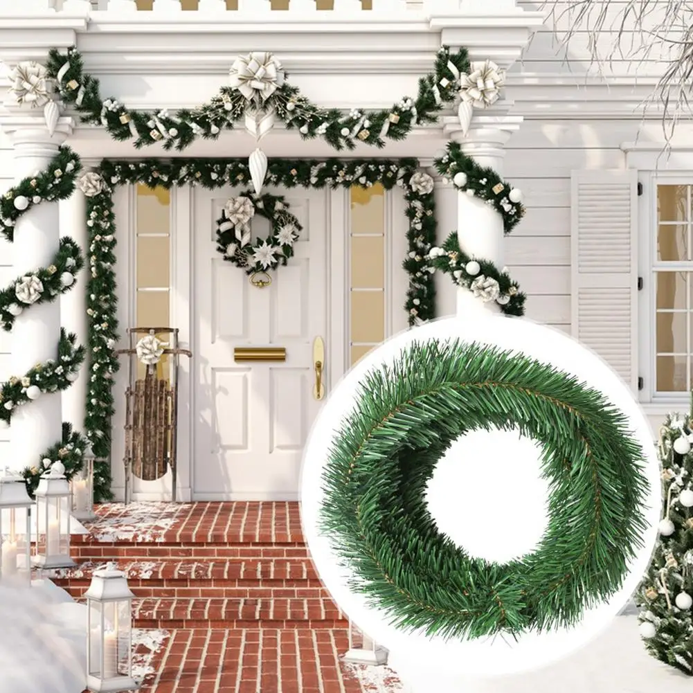 Adjustable Christmas Garland Christmas Rattan Decoration with Artificial Leaves Pine Needle for Home for Wedding