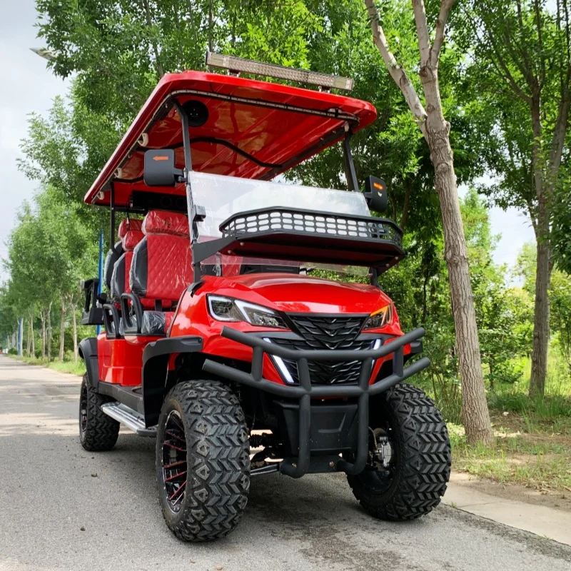 Hot Sale Street Legal 72V Lithium Battery Karts Car Buggy Electric Golf Cart Bumper Sound Bar Seat With Headrest 14 Inch Wheel